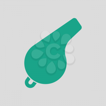 Whistle icon. Gray background with green. Vector illustration.