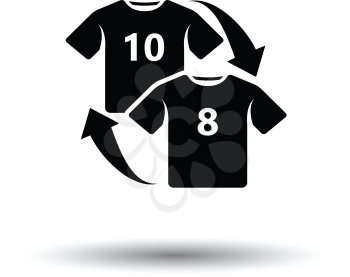 Soccer replace icon. White background with shadow design. Vector illustration.