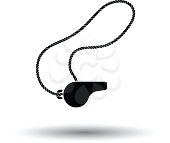 Whistle on lace icon. White background with shadow design. Vector illustration.
