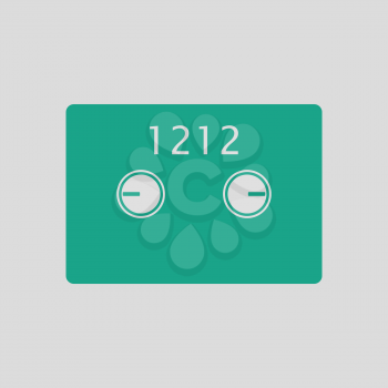 Safe cell icon. Gray background with green. Vector illustration.
