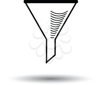 Icon of chemistry filler cone. White background with shadow design. Vector illustration.