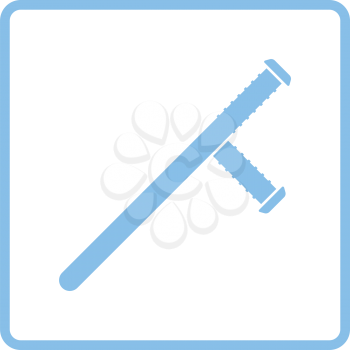 Police baton icon. Blue frame design. Vector illustration.