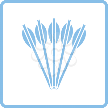 Crossbow bolts icon. Blue frame design. Vector illustration.