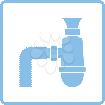 Bathroom siphon icon. Blue frame design. Vector illustration.