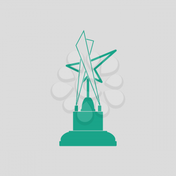 Cinema award icon. Gray background with green. Vector illustration.