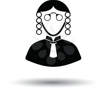 Judge icon. White background with shadow design. Vector illustration.