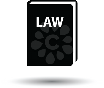 Law book icon. White background with shadow design. Vector illustration.
