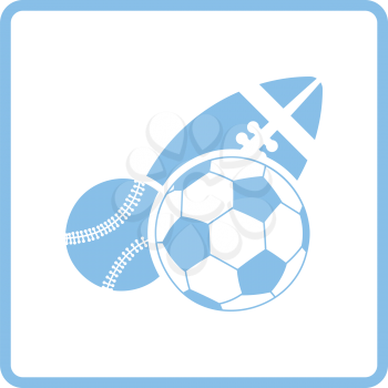 Sport balls icon. Blue frame design. Vector illustration.