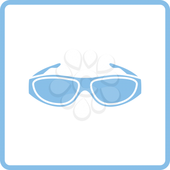 Poker sunglasses icon. Blue frame design. Vector illustration.