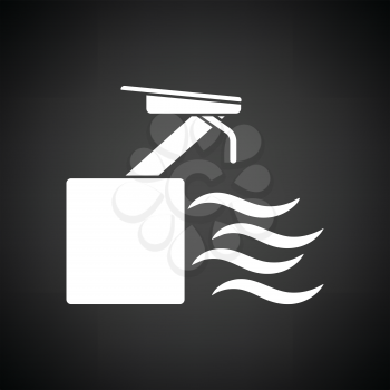Diving stand icon. Black background with white. Vector illustration.