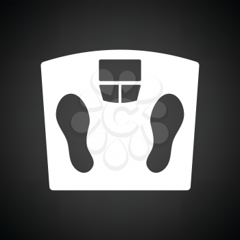 Floor scales icon. Black background with white. Vector illustration.