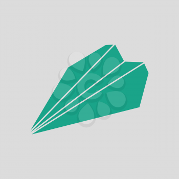 Paper plane icon. Gray background with green. Vector illustration.