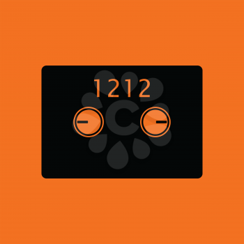 Safe cell icon. Orange background with black. Vector illustration.