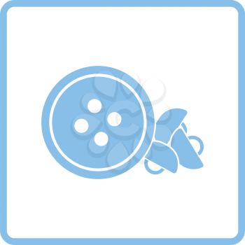Sewing buttons icon. Blue frame design. Vector illustration.