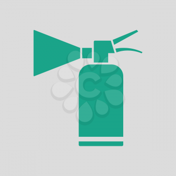 Extinguisher icon. Gray background with green. Vector illustration.