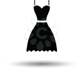 Dress icon. White background with shadow design. Vector illustration.
