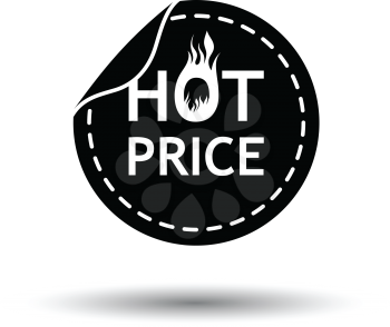 Hot price icon. White background with shadow design. Vector illustration.