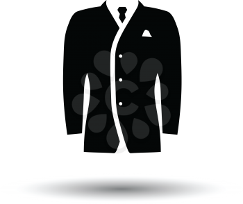 Mail suit icon. White background with shadow design. Vector illustration.