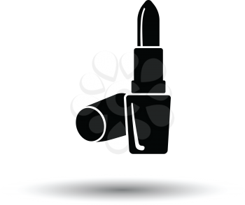 Lipstick icon. White background with shadow design. Vector illustration.