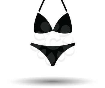 Bikini icon. White background with shadow design. Vector illustration.