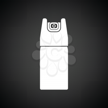 Pepper spray icon. Black background with white. Vector illustration.