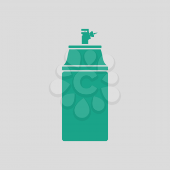 Paint spray icon. Gray background with green. Vector illustration.