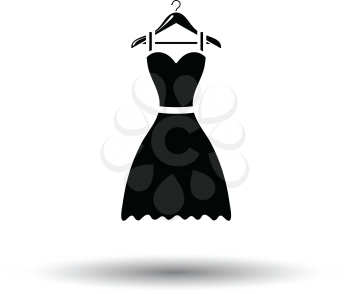 Elegant dress on shoulders icon. White background with shadow design. Vector illustration.