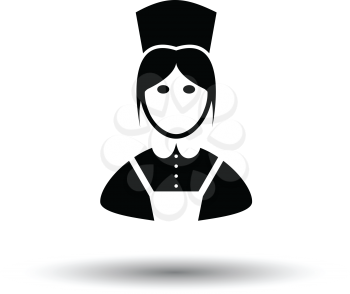 Hotel maid icon. White background with shadow design. Vector illustration.