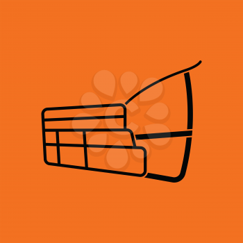 Dog muzzle icon. Orange background with black. Vector illustration.