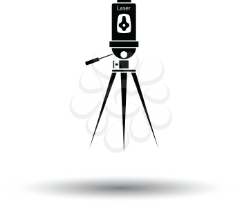 Laser level tool icon. White background with shadow design. Vector illustration.