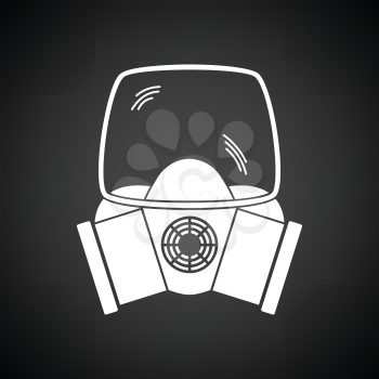 Fire mask icon. Black background with white. Vector illustration.