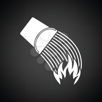 Fire bucket icon. Black background with white. Vector illustration.