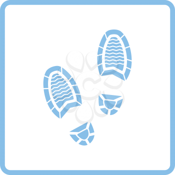 Man footprint icon. Blue frame design. Vector illustration.