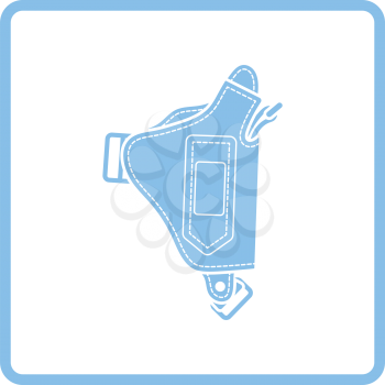 Police holster gun icon. Blue frame design. Vector illustration.