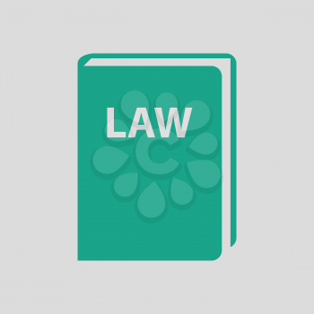 Law book icon. Gray background with green. Vector illustration.