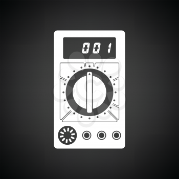 Multimeter icon. Black background with white. Vector illustration.