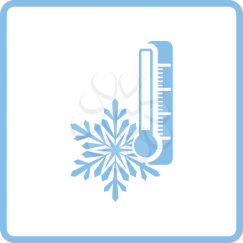 Winter cold icon. Blue frame design. Vector illustration.