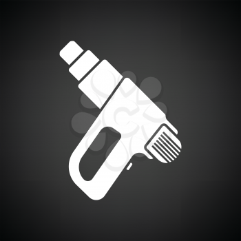 Electric industrial dryer icon. Black background with white. Vector illustration.
