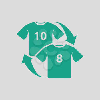 Soccer replace icon. Gray background with green. Vector illustration.
