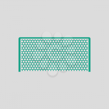 Soccer gate icon. Gray background with green. Vector illustration.