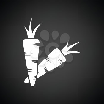 Carrot  icon. Black background with white. Vector illustration.