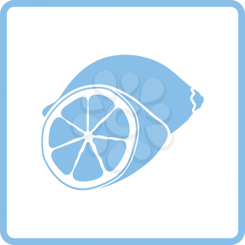 Lemon icon. Blue frame design. Vector illustration.