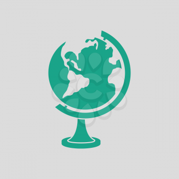 Globe icon. Gray background with green. Vector illustration.