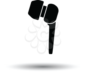 Headset  icon. White background with shadow design. Vector illustration.