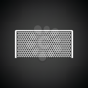 Soccer gate icon. Black background with white. Vector illustration.