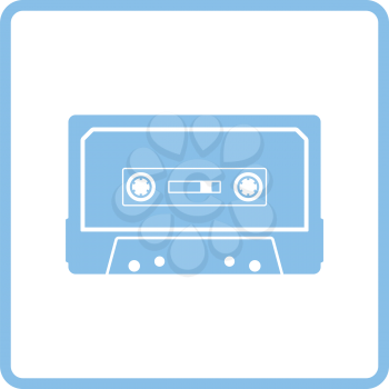Audio cassette  icon. Blue frame design. Vector illustration.