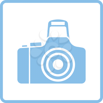 Photo camera icon. Blue frame design. Vector illustration.