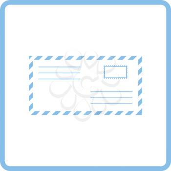 Letter icon. Blue frame design. Vector illustration.