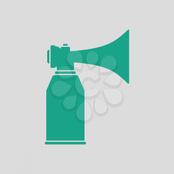 Football fans air horn aerosol icon. Gray background with green. Vector illustration.