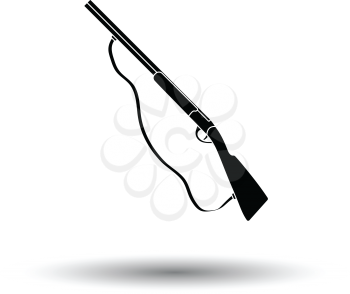 Hunting gun icon. White background with shadow design. Vector illustration.